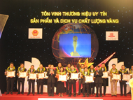 Lễ trao cúp Thương hiệu uy tín - Sản phẩm và dịch vụ chất lượng vàng năm 2010