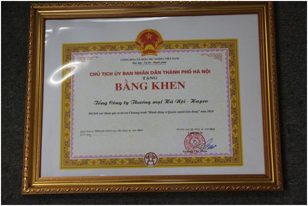 Hapro tham gia lễ tổng kết chương trình “hành động vì quyền người tiêu dùng” năm 2014